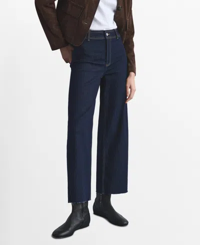 Mango Women's Catherin Culotte High-rise Jeans In Blue