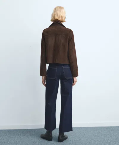 Mango Women's Catherin Culotte High-rise Jeans In Blue