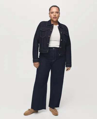 Mango Women's Catherin Culotte High-rise Jeans In Blue