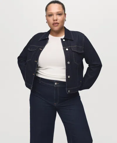 Mango Women's Catherin Culotte High-rise Jeans In Blue