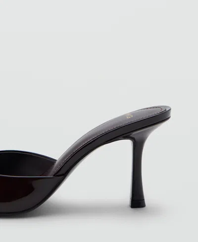 Mango Women's Patent Leather High-heeled Sandals In Burgundy