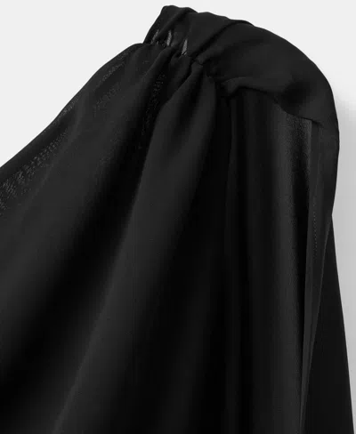 Mango Women's Asymmetrical Scarf Dress In Black