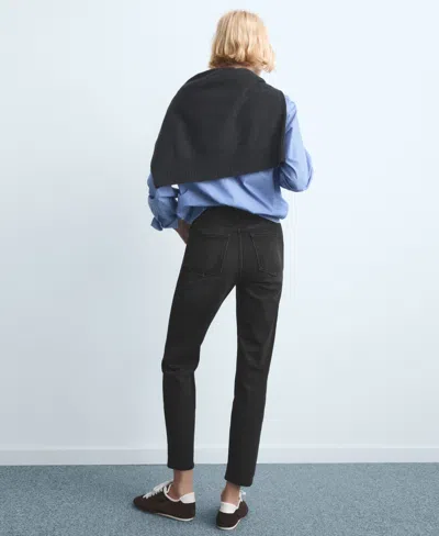 Mango Women's New Mom Comfort High-rise Jeans In Black