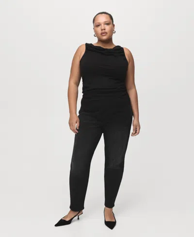 Mango Women's New Mom Comfort High-rise Jeans In Black