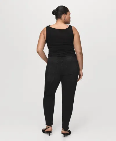 Mango Women's New Mom Comfort High-rise Jeans In Black