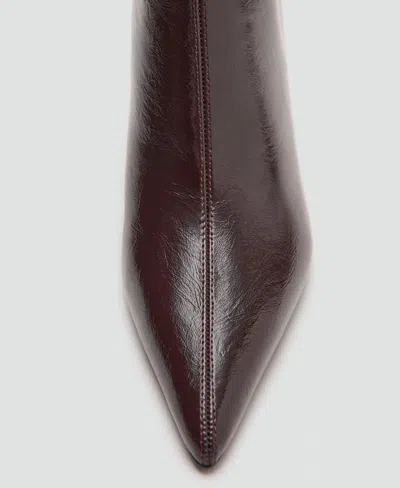 Mango Women's Pointed Heel Ankle Boot In Burgundy