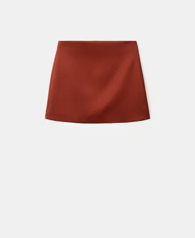 Mango Jackieo Satin Miniskirt In Brown