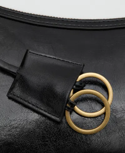 Mango Women's Charms And Rings Crossbody Bag In Black