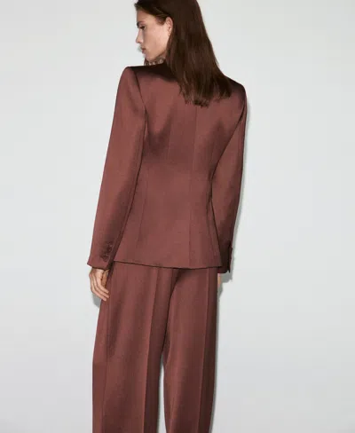Mango Women's Satin Suit Jacket In Brown