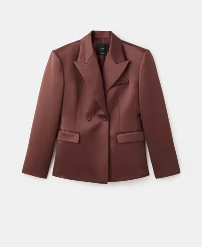 Mango Women's Satin Suit Jacket In Brown
