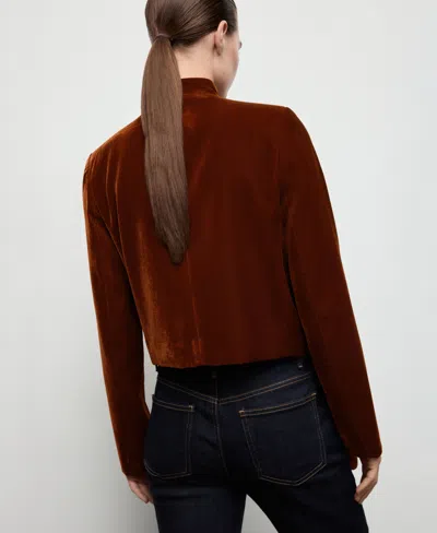 Mango Women's Buttons Velvet Jacket In Orange