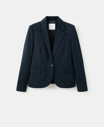 Mango Women's Fitted Suit Blazer In Blue