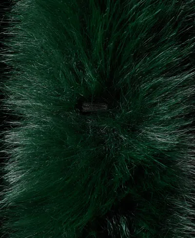 Mango Bola Faux Fur Jacket In Green