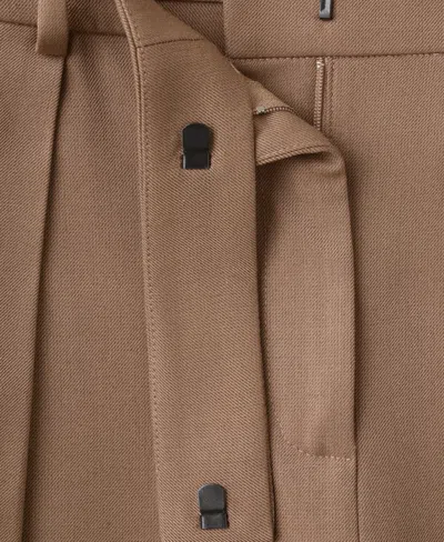 Mango Pleated Straight Leg Pants In Brown