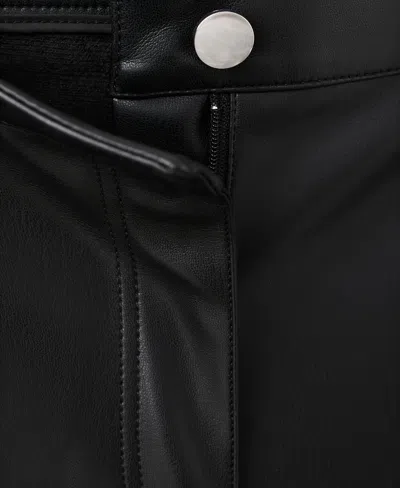 Mango Women's Faux-leather Flared Pants In Black