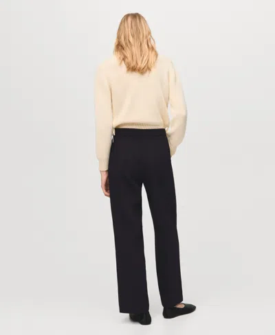 Mango Women's High-waist Straight Pants In Black