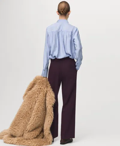 Mango Women's High-waist Straight Pants In Purple