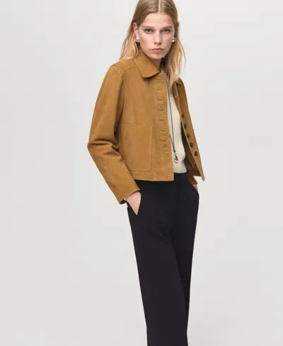 Mango Women's High-waist Straight Pants In Black