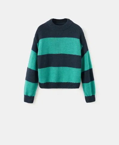 Mango Women's Knit Striped Sweater In Green