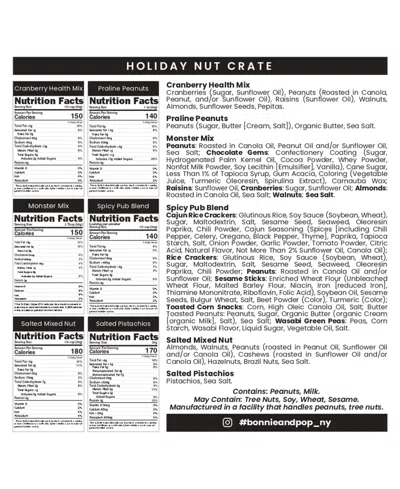 Bonnie & Pop Christmas Mixed Nut Gift Crate, 6 Sections In Multi