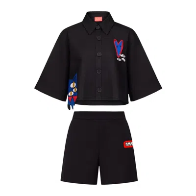 King Naked Black Take The Cake Shorts Set In Black