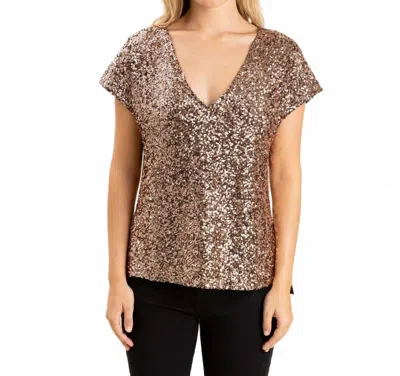 S'edge Joan V-neck Top In Bronze In Black