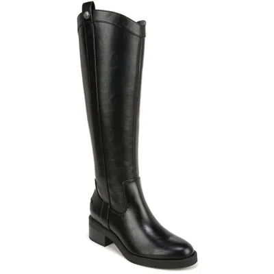 Lifestride Bridgett Boot Women Black Faux Leather Almond Toe Knee High Lion442 In Black