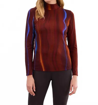 Fdj Long Sleeve Mock Neck Top In Fadeout In Multi