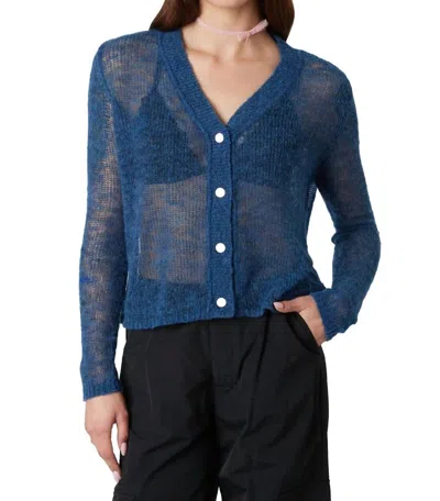 Nia Roxana Sheer Cardigan In Indigo In Blue