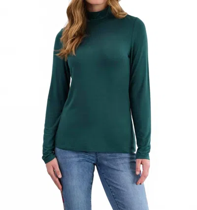Fdj Long-sleeve Mock Neck Top In Spruce In Green