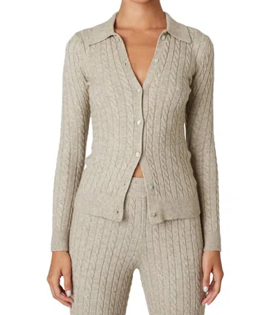Nia Willow Cable Knit Cardigan In Blonde In Neutral