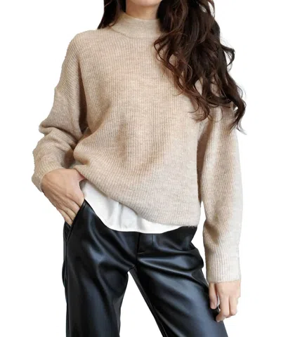 Lblc The Label Nola Mock Neck Sweater In Sand In Neutral
