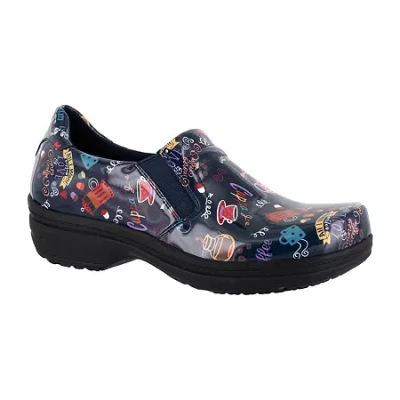 Easy Works By Easy Street Bind Womens Round Clogs In Blue