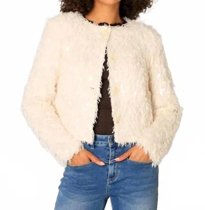 Yest Clemence Cardigan In Sandy White In Multi