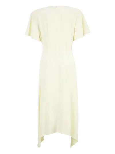 Stella Mccartney Layered Lace-trimmed Silk Crepe De Chine Midi Dress In White