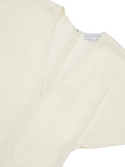 Stella Mccartney Layered Lace-trimmed Silk Crepe De Chine Midi Dress In White