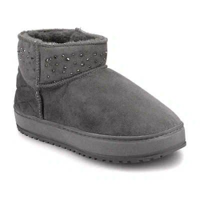 Journee Collection Womens Tarla Flat Heel Booties In Gray