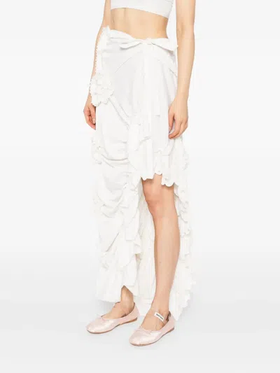 Roisin Pierce Rose Of Light Asymmetric Skirt In White