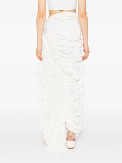 Roisin Pierce Rose Of Light Asymmetric Skirt In White