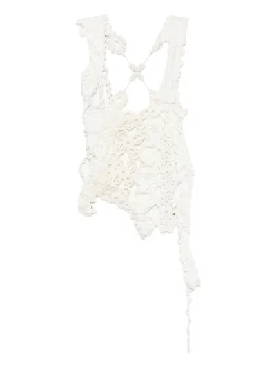 Roisin Pierce Floral-embroidered Top In White