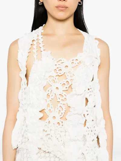 Roisin Pierce Floral-embroidered Top In White