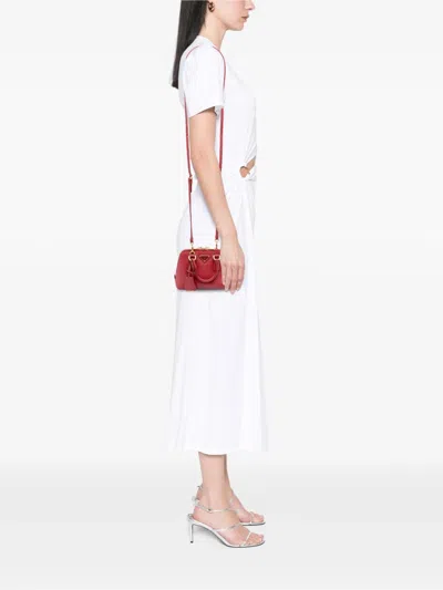 Pre-owned Prada 2000-2013 Mini Saffiano Lux Promenade Satchel In Red
