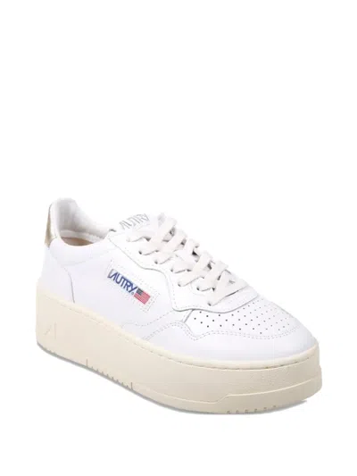 Autry Platform Low Logo Patch Sneakers In White
