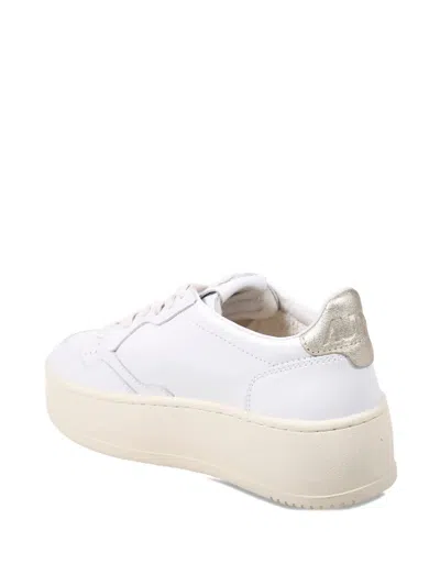 Autry Platform Low Logo Patch Sneakers In White