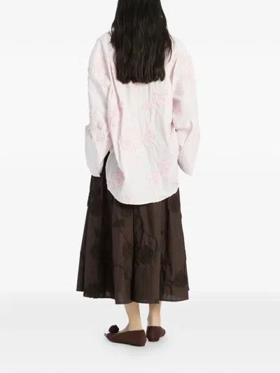 Rotate Birger Christensen Flower Oversized Shirt In Pink