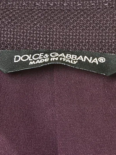 Pre-owned Dolce & Gabbana Crest-appliqué Blazer In Purple