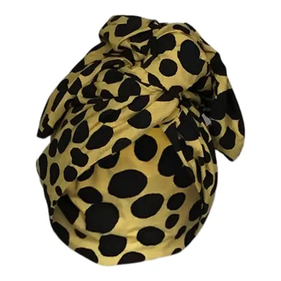 Romer Millinery Women's Brown Modern Leopard Print Cotton Twisturban Turban In Multi