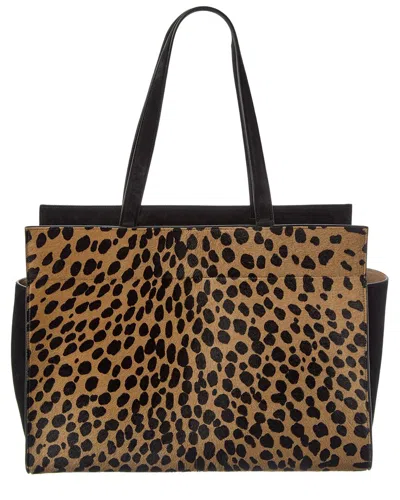 Khaite Simona Haircalf & Leather Tote In Brown
