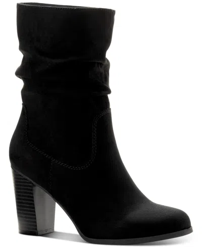 Style & Co Saraa Boots Women's Black Block Heel Mid-calf Bootie Lion139 In Black