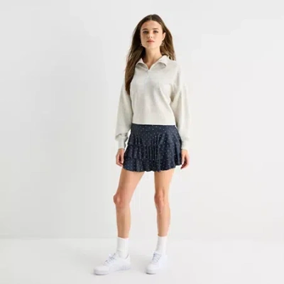 Arizona Womens Juniors Mid Rise Mini Pleated Skirt In Blue